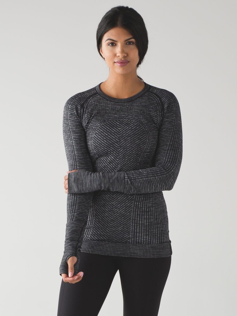 LULULEMON Restless Pullover Long Sleeve Heathered Black Womens Size 4 Small